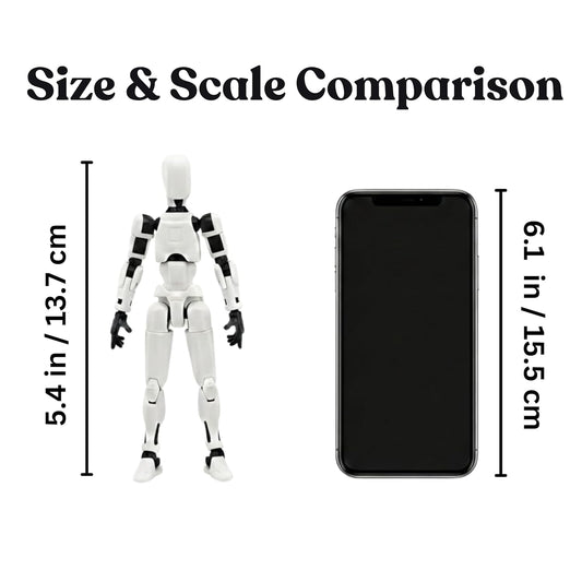 Dummy13 Fully Articulated Action Figure | 3D Printed Robot Assembly Kit | 5.4 Inch Tall Poseable Toy | Dynamic Poses | DIY Collectible Model | Made in India (White Armour)