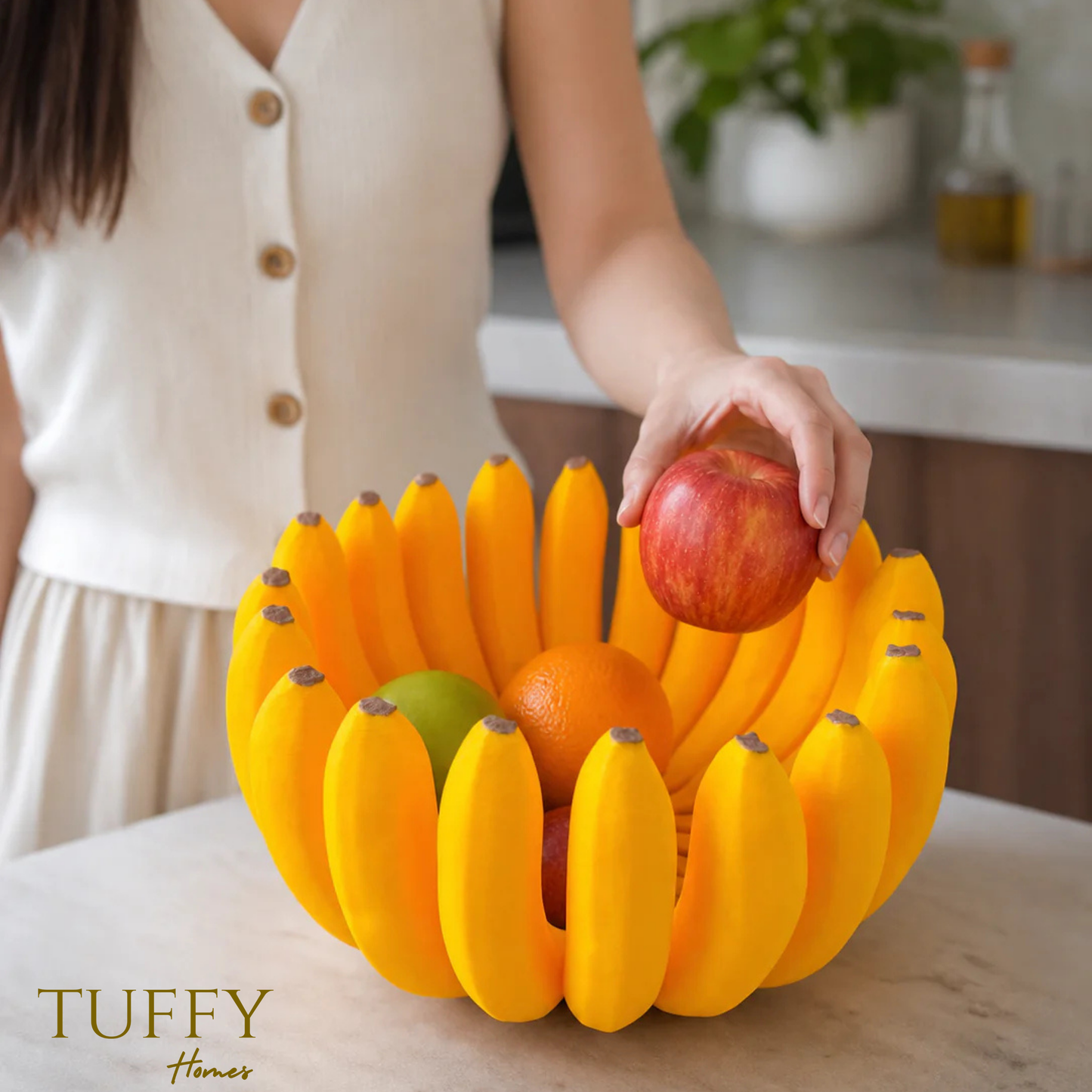 TUFFY HOMES Banana Bowl – Fruit, Vegetable Storage Container & Organizer