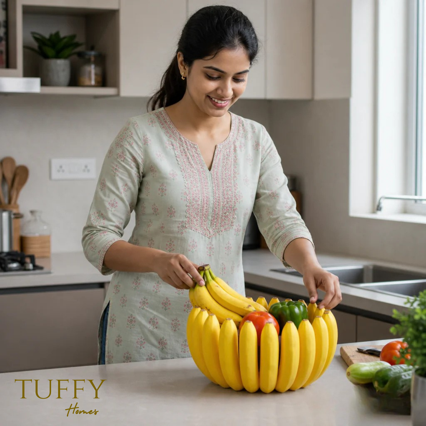 TUFFY HOMES Banana Bowl – Fruit, Vegetable Storage Container & Organizer