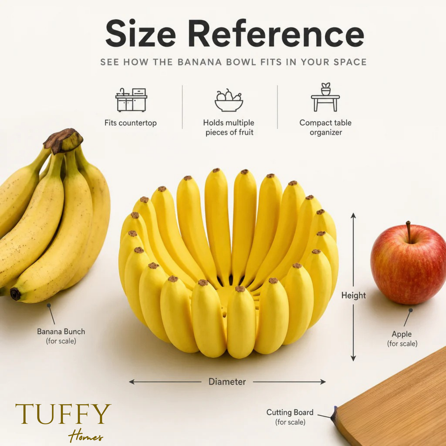TUFFY HOMES Banana Bowl – Fruit, Vegetable Storage Container & Organizer