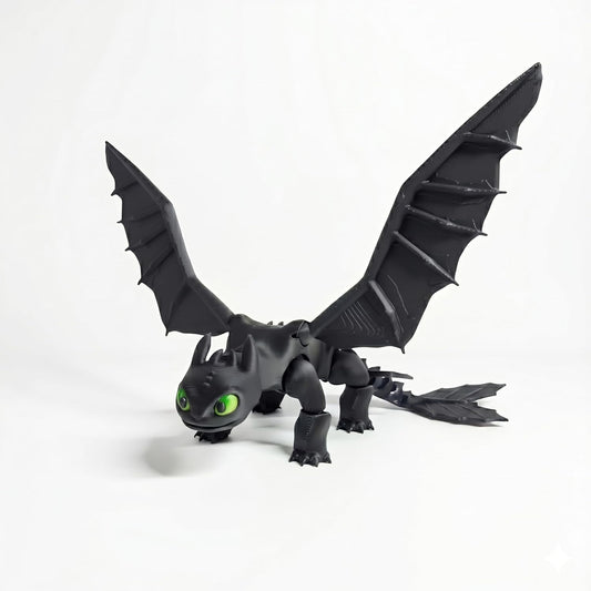 Dragon Toys for Kids, Collectible Toys, Mini Dragon Toy, Dragon Action Figure, mini Figures, Comaptible with How to Train Your Dragon Toys, Toothless Dragon, Night Fury (Black)