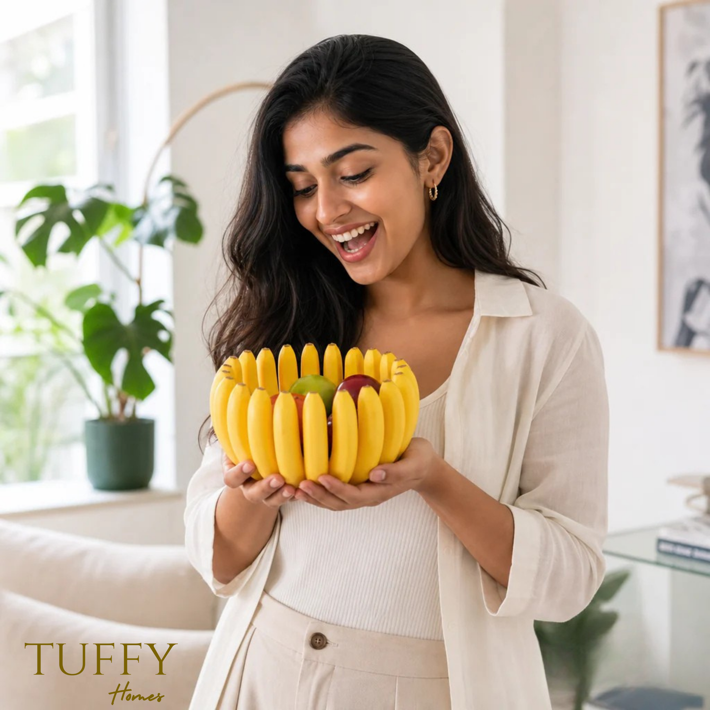 TUFFY HOMES Banana Bowl – Fruit, Vegetable Storage Container & Organizer