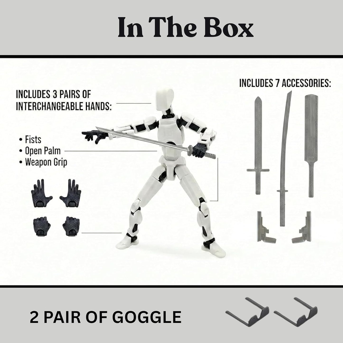 Dummy13 Fully Articulated Action Figure | 3D Printed Robot Assembly Kit | 5.4 Inch Tall Poseable Toy | Dynamic Poses | DIY Collectible Model | Made in India (White Armour)