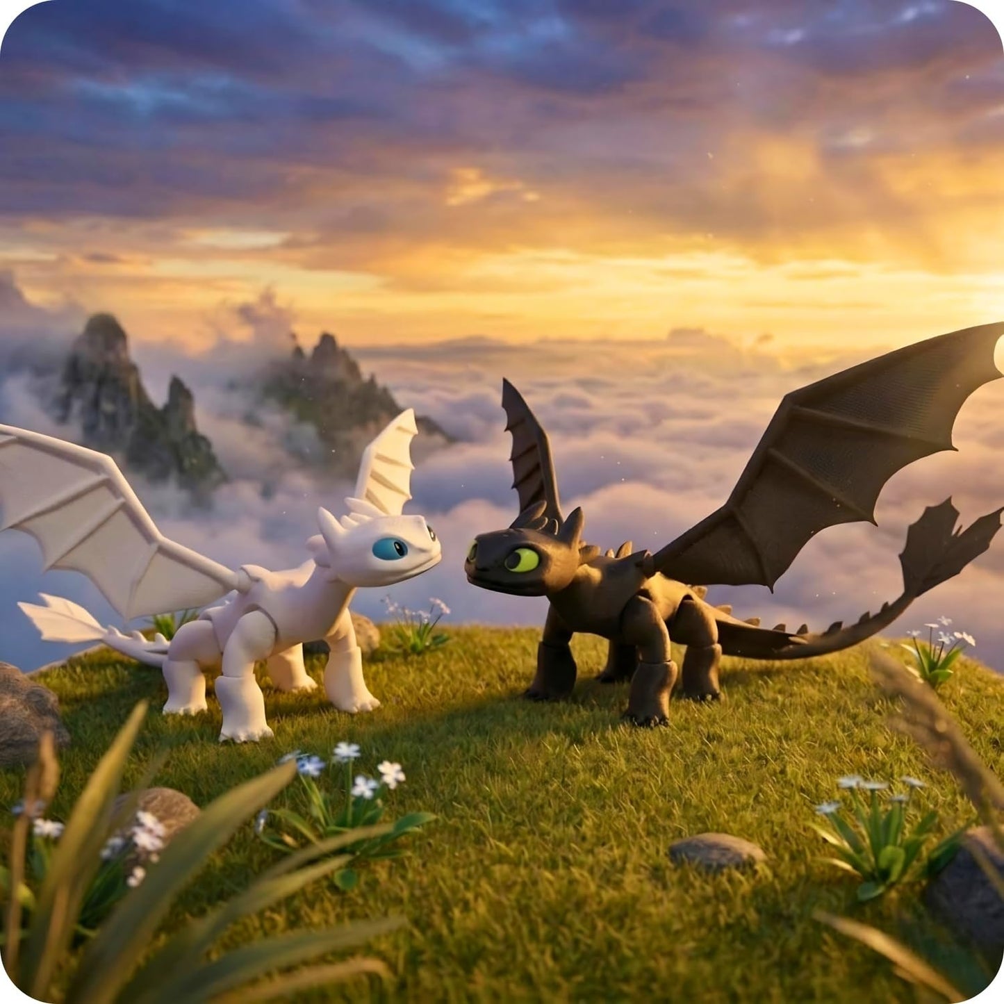 Dragon Toys for Kids, Collectible Toys, Mini Dragon Toy, Dragon Action Figure, mini Figures, Comaptible with How to Train Your Dragon Toys, Toothless Dragon, Night Fury (Black)