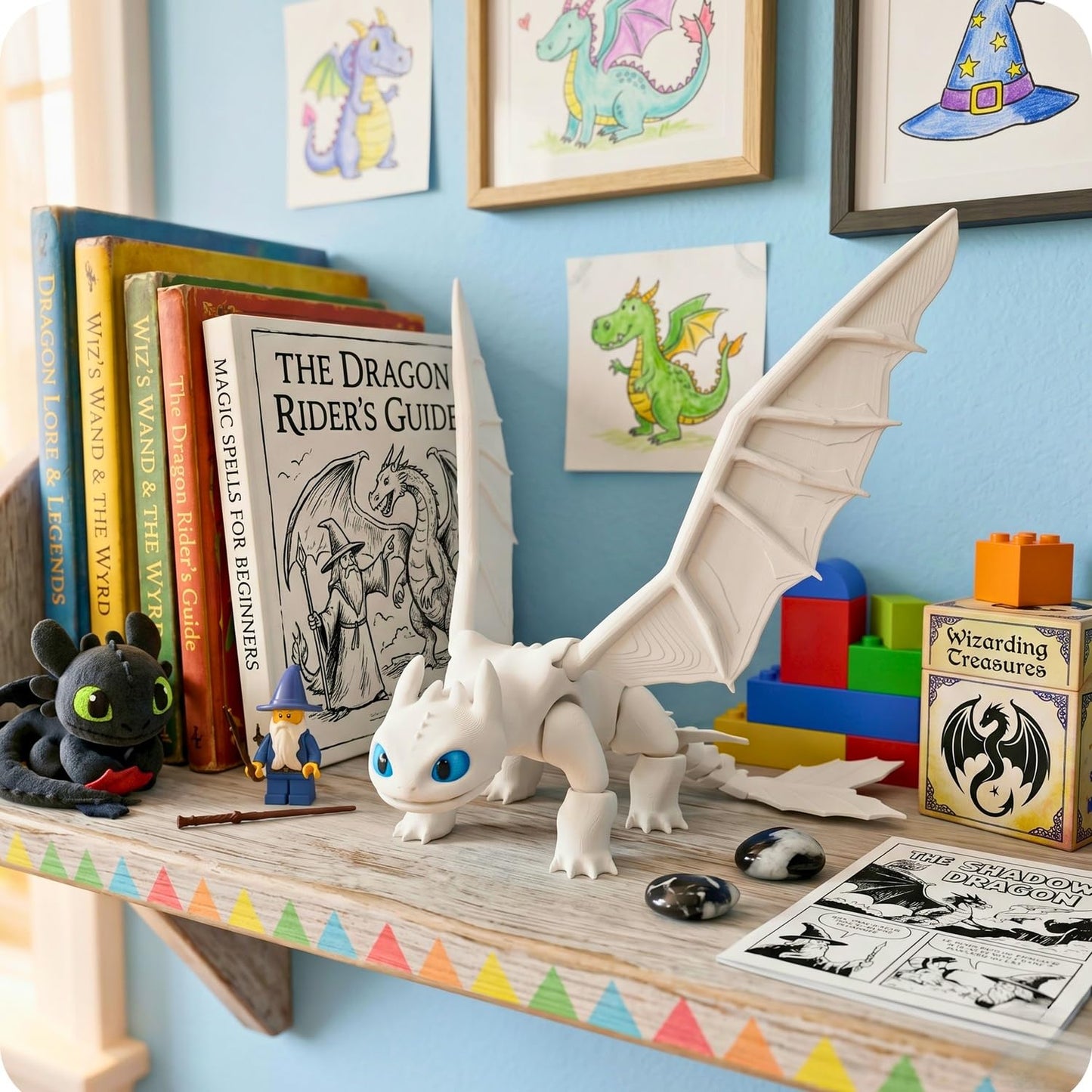 Dragon Toys for Kids, Collectible Toys, Mini Dragon Toy, Dragon Action Figure, mini Figures, Comaptible with How to Train Your Dragon Toys, Toothless Dragon, Night Fury (Black)